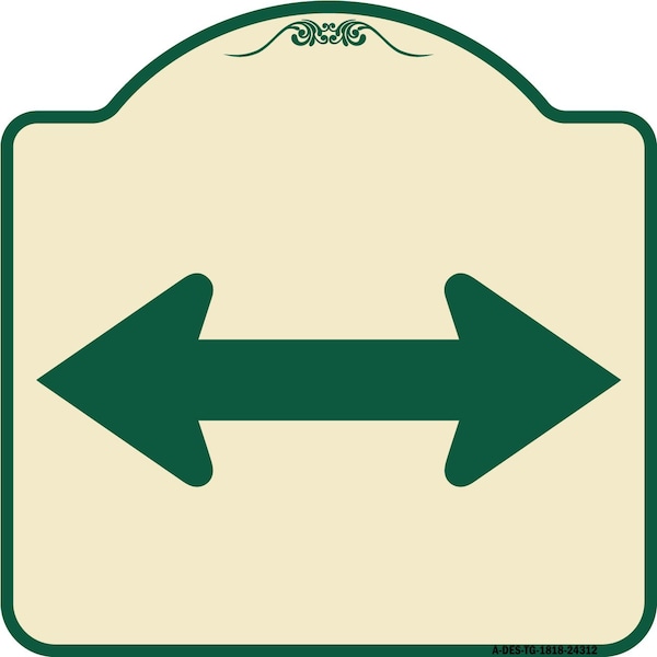 Bidirectional Arrow Black Heavy-Gauge Aluminum Architectural Sign, 18" x 18", TG-1818-24312